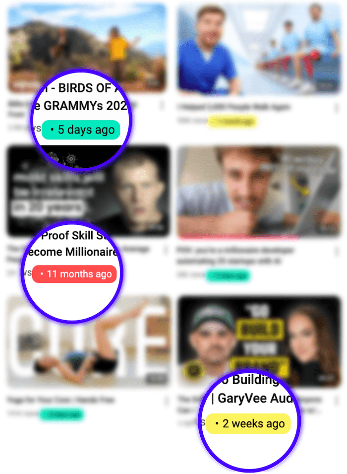 Youtube Video Upload Age Chrome Extension Screenshot